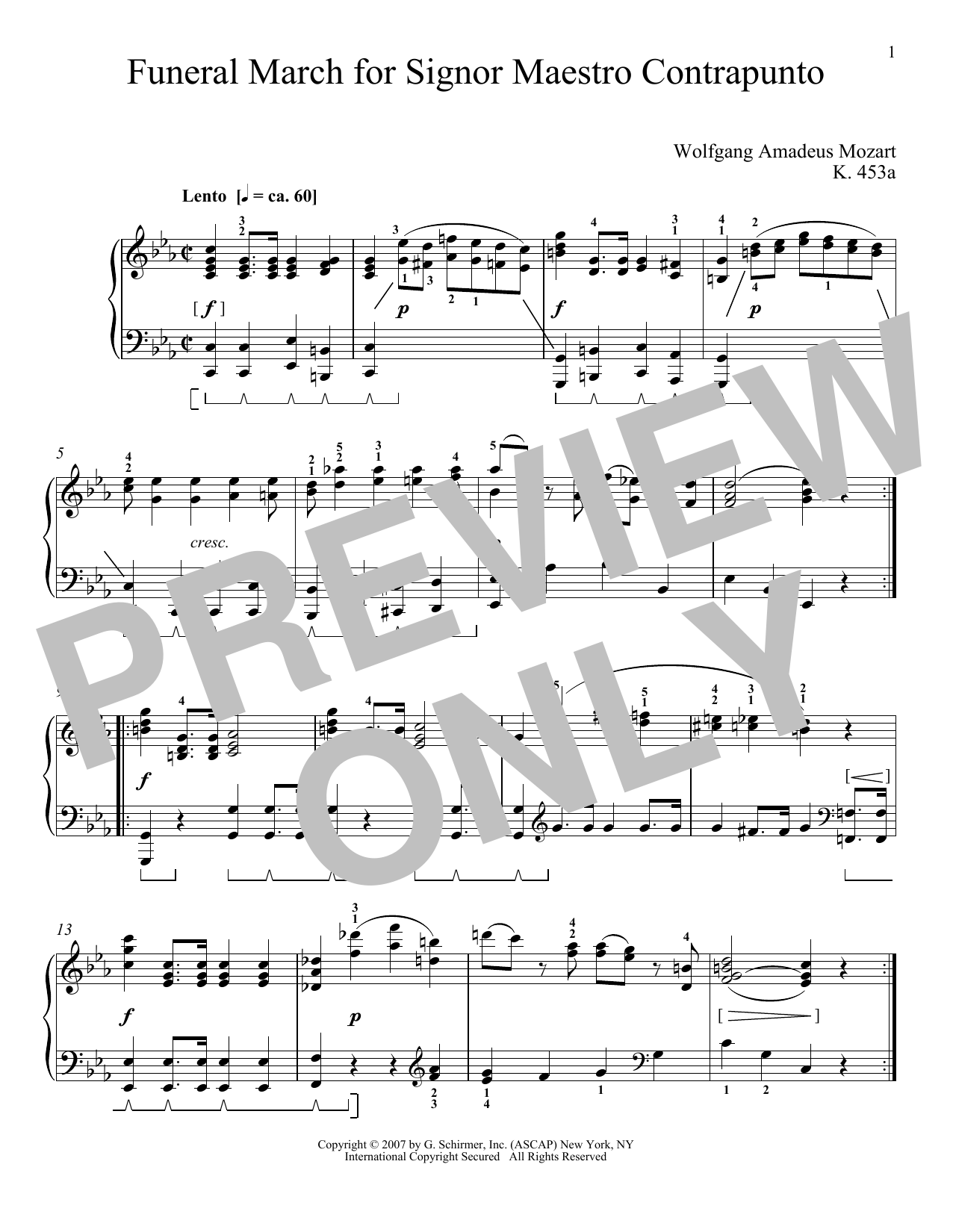 Produktbild zu: Funeral March For Maestro Counterpoint, K. 453a