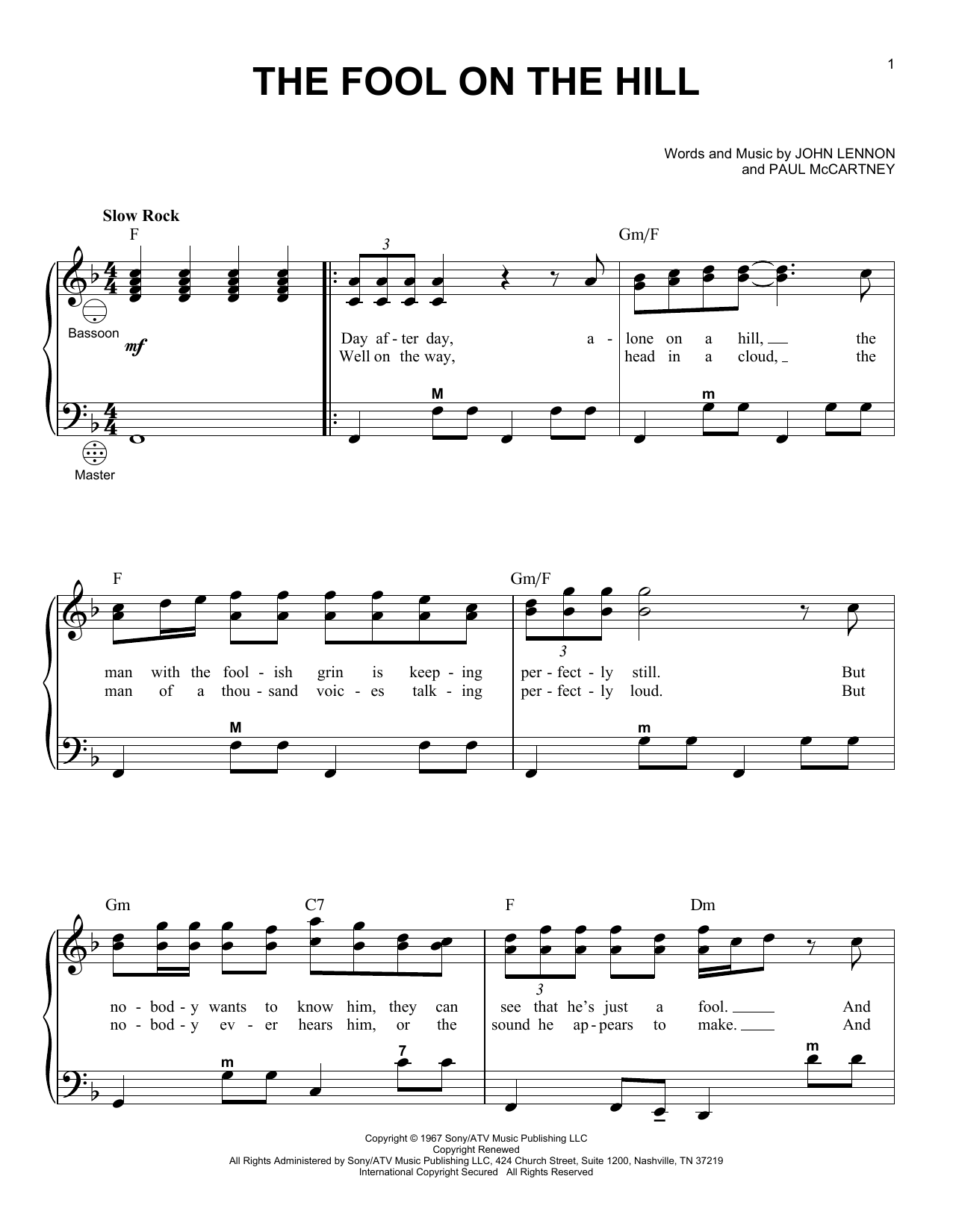 Product gallery: Page 1 of 1 The Fool On The Hill, The Beatles