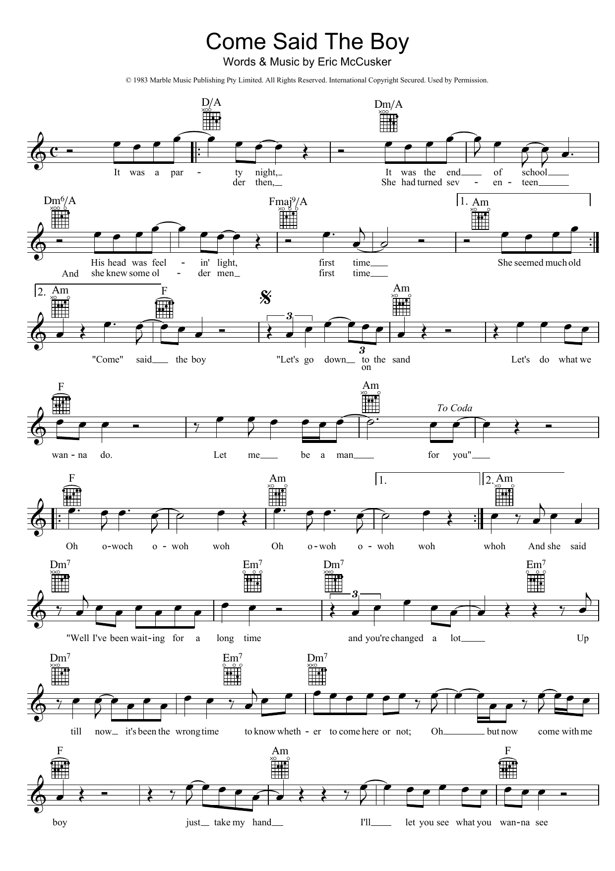 Produktgalerie: Seite 1 von 1 Come Said The Boy, Mondo Rock, Melodieinstrument