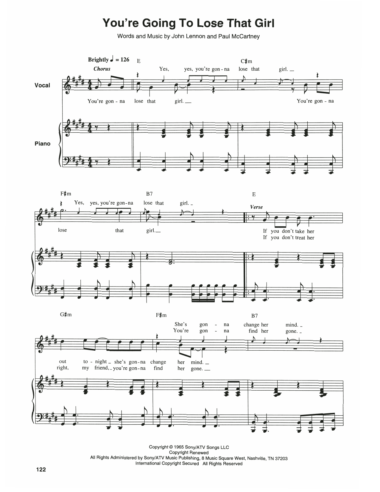 Product gallery: Page 1 of 1 You're Going To Lose That Girl, The Beatles