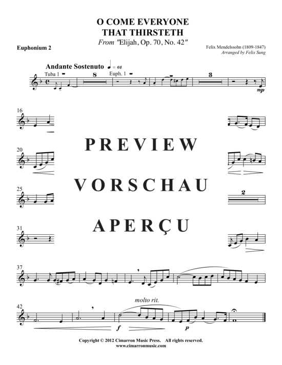 Product gallery: Page 7 of 9 O Come Everyone That Thirsteth , , (2x Baritone, 2x Tuba)
