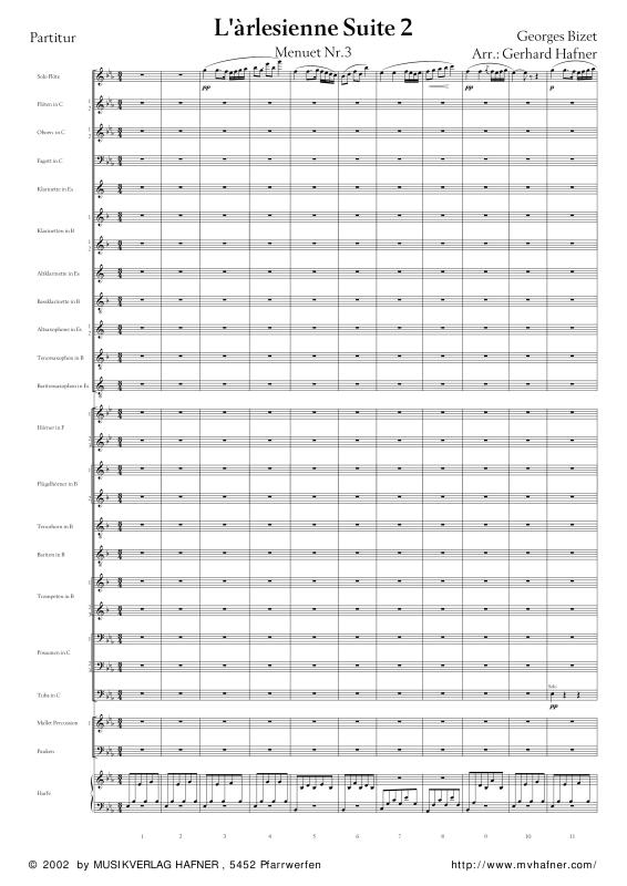 Product gallery: Page 1 of 11 Làrlesienne Suite Nr.2 - Menuett, , (large wind orchestra)