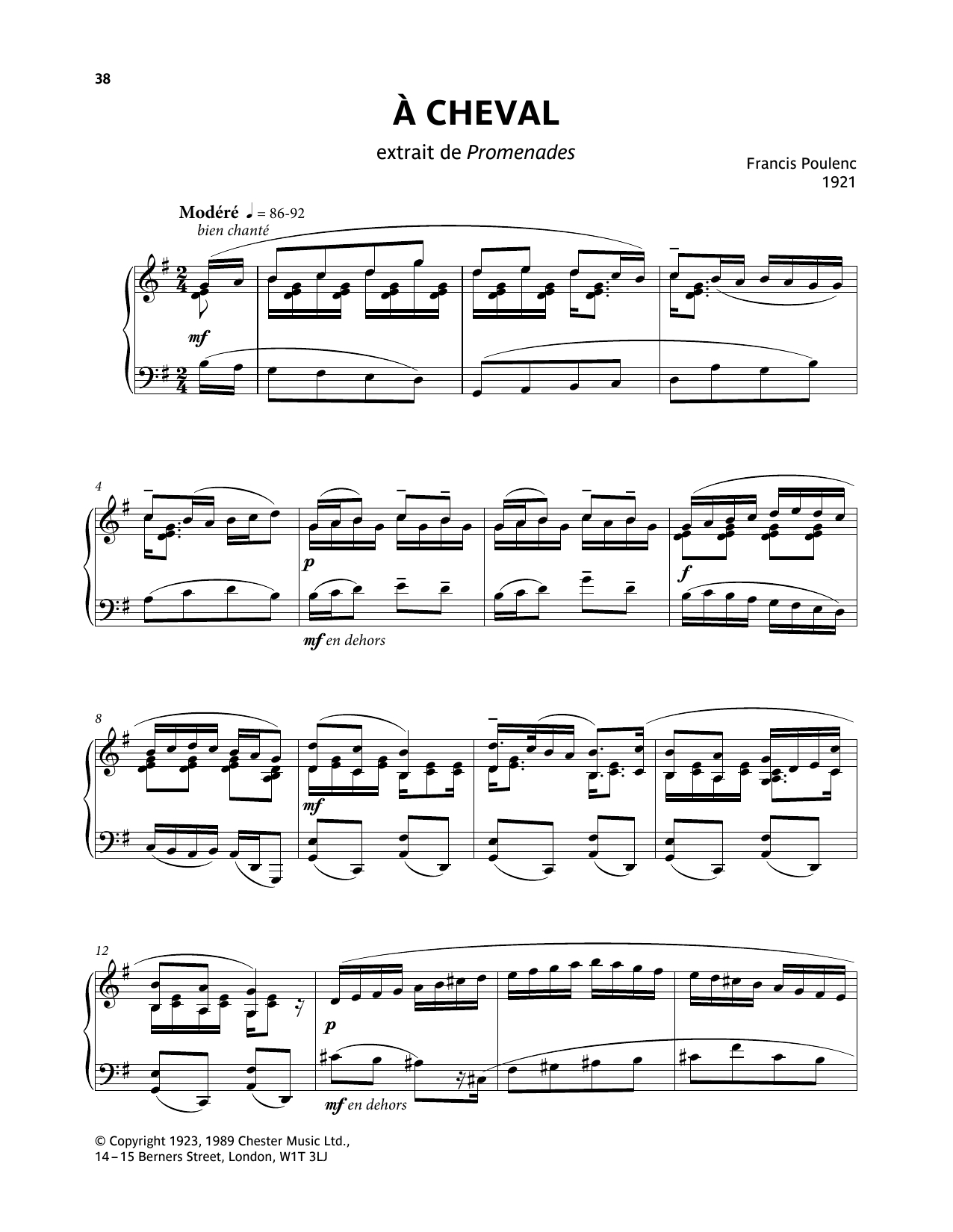 Product gallery: Page 1 of 1 A Cheval, Francis Poulenc