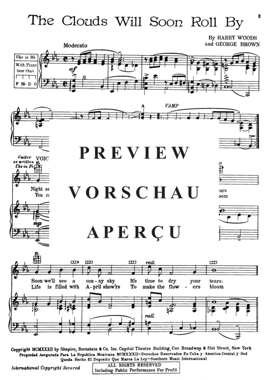 Produktgalerie: Seite 5 von 8 The Clouds Will Soon Roll By , Popular Standard, Klavier und Gesang