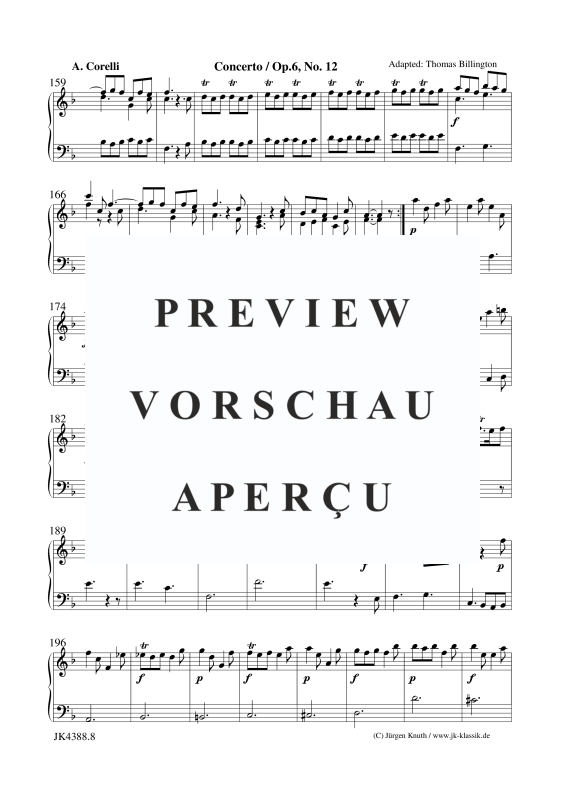 Produktgalerie: Seite 9 von 10 Concerto Op,6. No.12, , Klavier/Cembalo Solo