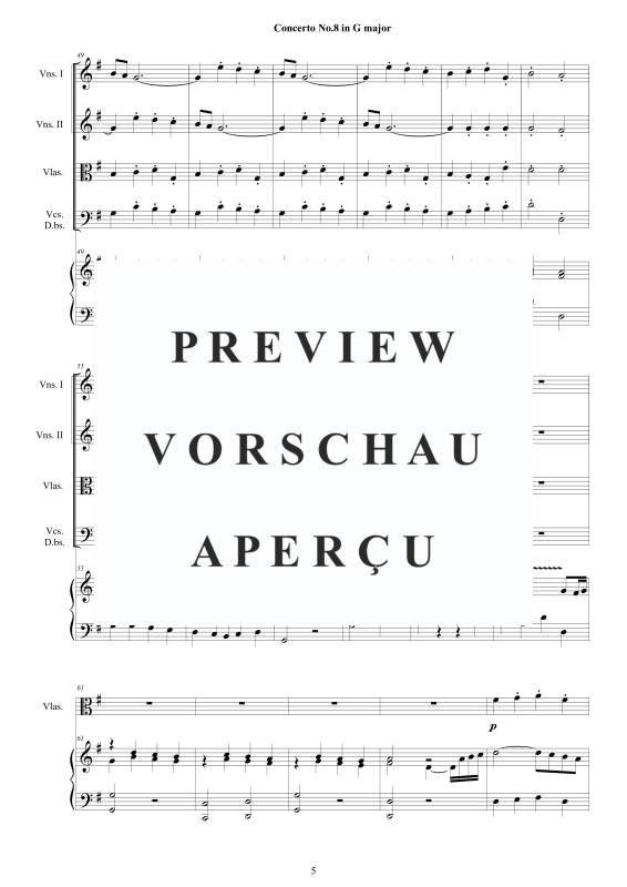 Produktgalerie: Seite 6 von 11 Cembalo Konzert Nr. 8 in G-Dur, , Cembalo und Streichorchester