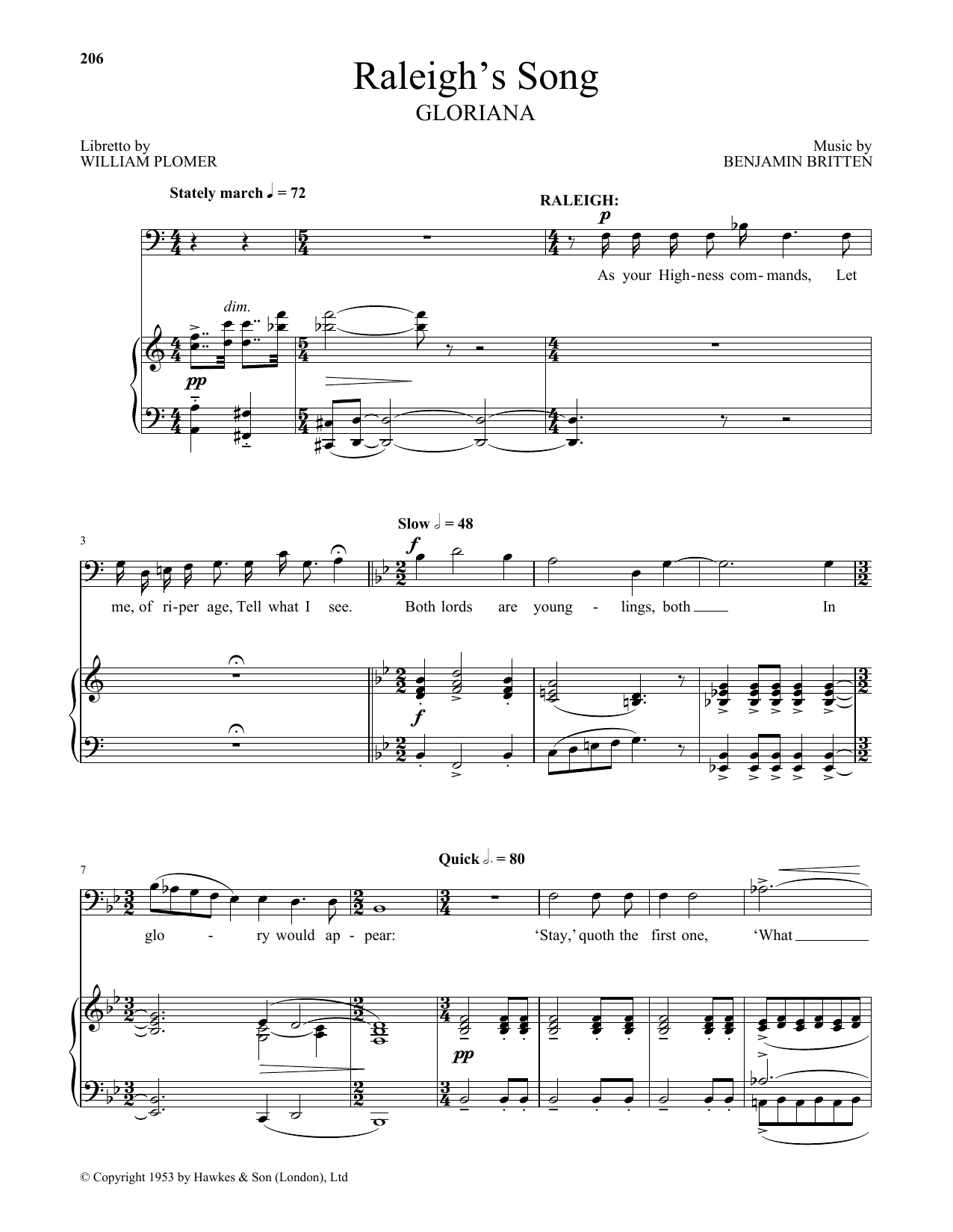 Product picture to: Raleigh's Song (from Gloriana)
