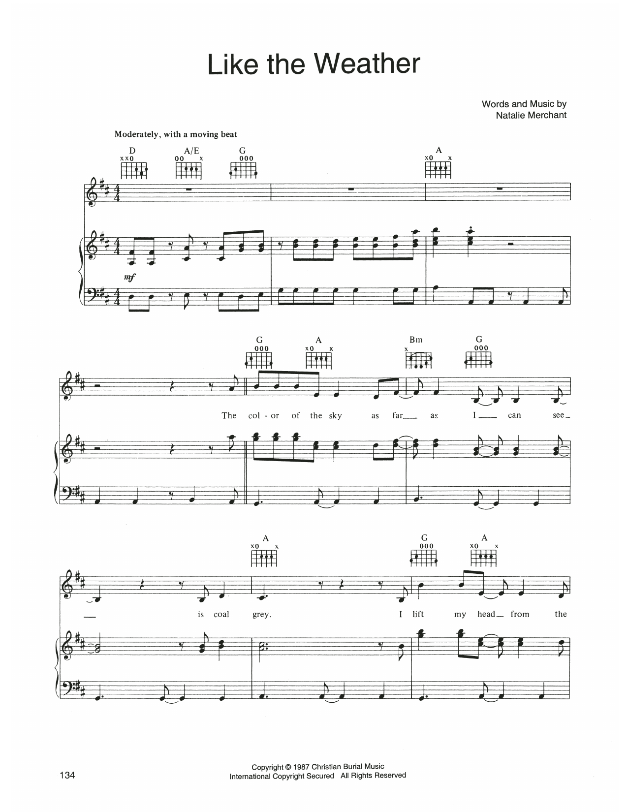 Produktgalerie: Seite 1 von 1 Like The Weather, 10,000 Maniacs, Gesang, Gitarre, Klavier