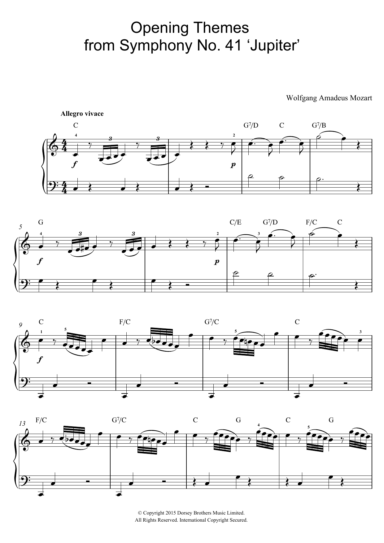 Produktbild zu: Opening Themes from Symphony No. 41 'Jupiter'
