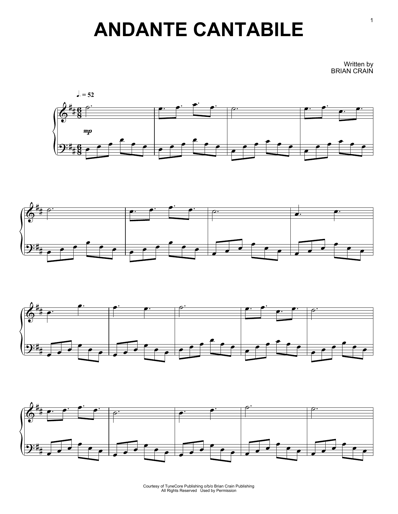 Product gallery: Page 1 of 1 Andante Cantabile, Brian Crain