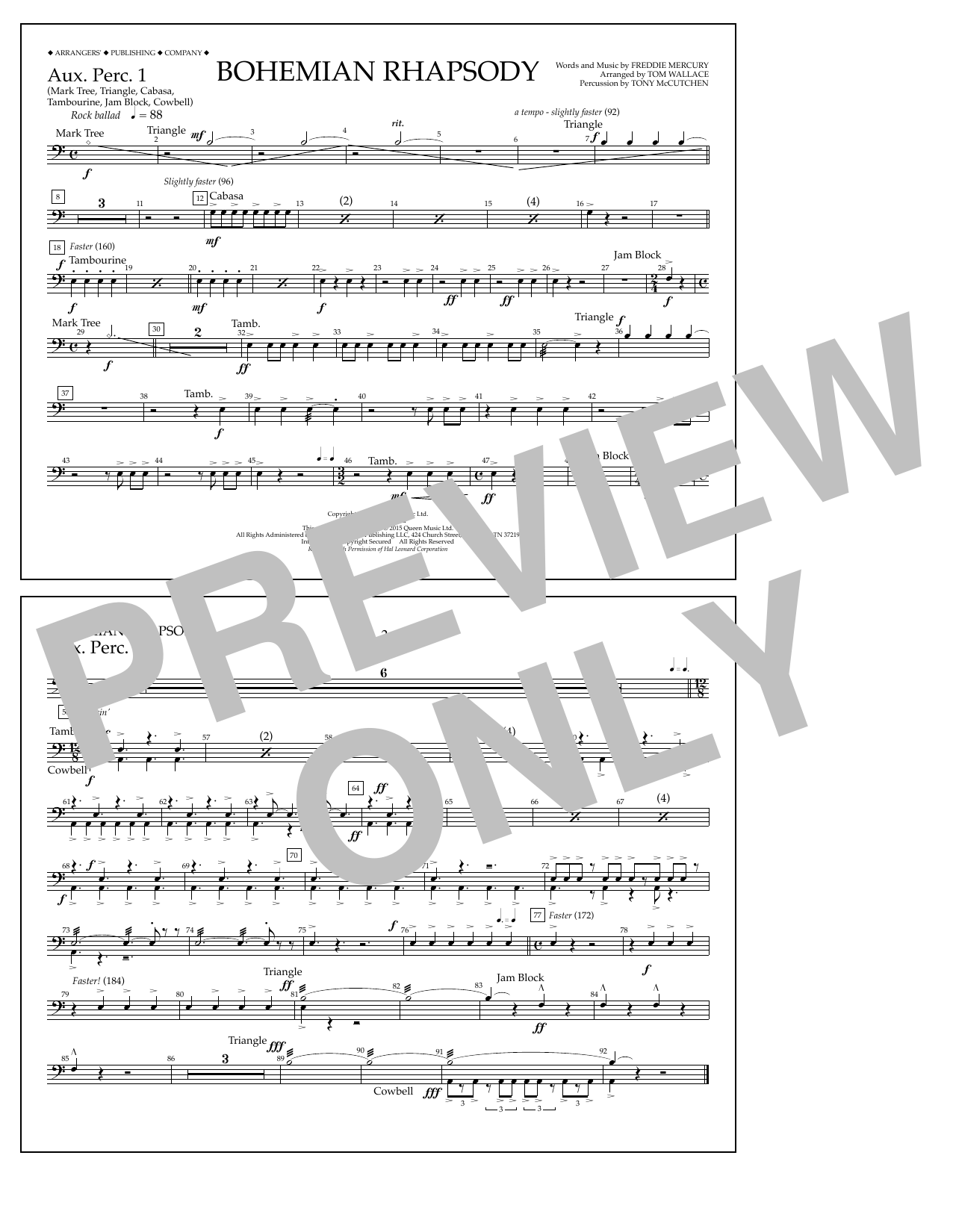 Product picture to: Bohemian Rhapsody - Aux. Perc. 1