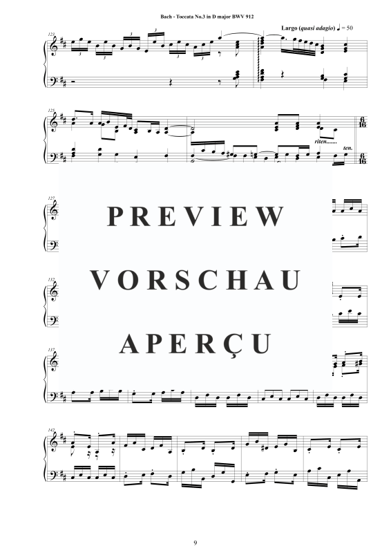 Produktgalerie: Seite 10 von 11 Toccata Nr. 3 D-Dur BWV 912, , Cembalo/Klavier Solo