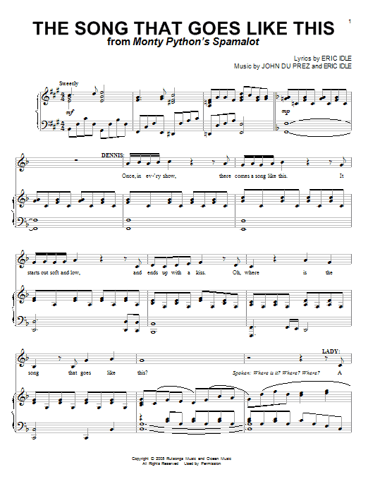 Produktbild zu: The Song That Goes Like This (from Monty Python's Spamalot)