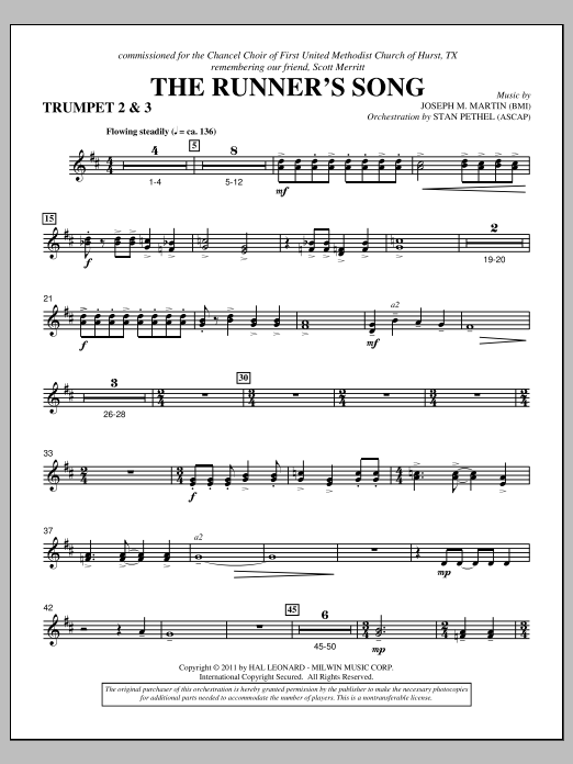 Produktbild zu: The Runner's Song - Bb Trumpet 2,3