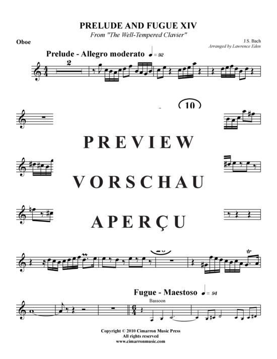 Produktgalerie: Seite 14 von 15 Prelude und Fugue XIV , , (Holzbläser-Quintett)