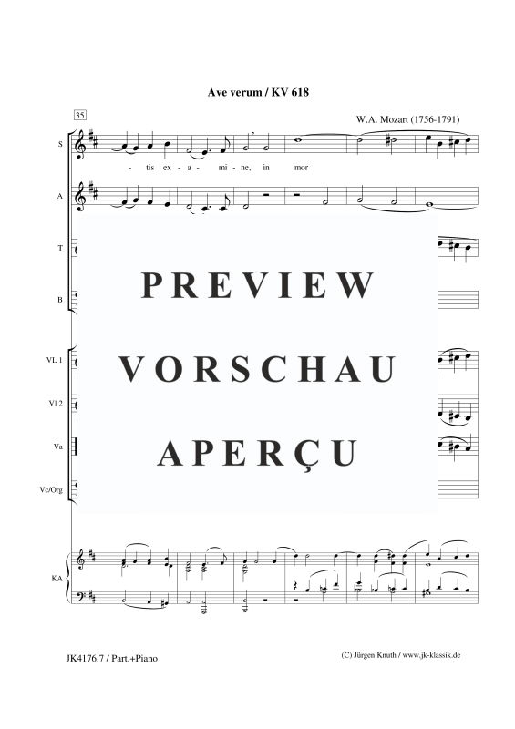 gallery: Ave verum KV 618, , Gemischter Chor, Streicher und Orgel/Klavier