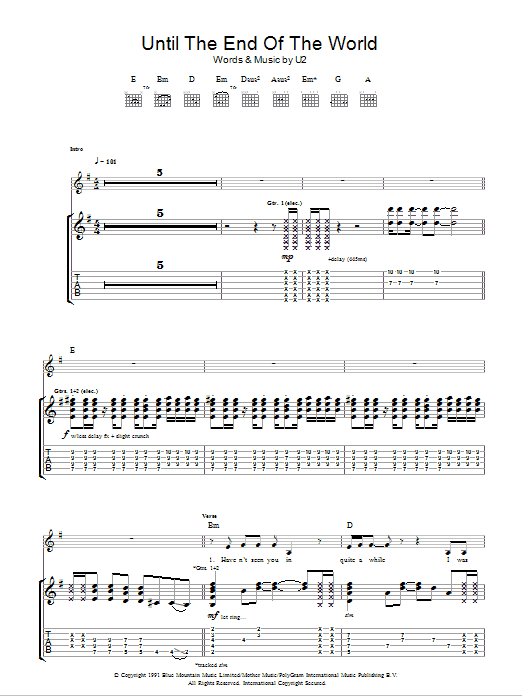 Product gallery: Page 1 of 1 Until The End Of The World, U2
