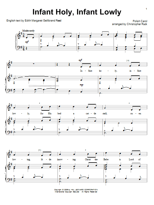 Product gallery: Page 1 of 1 Infant Holy, Infant Lowly, Traditional Polish Carol