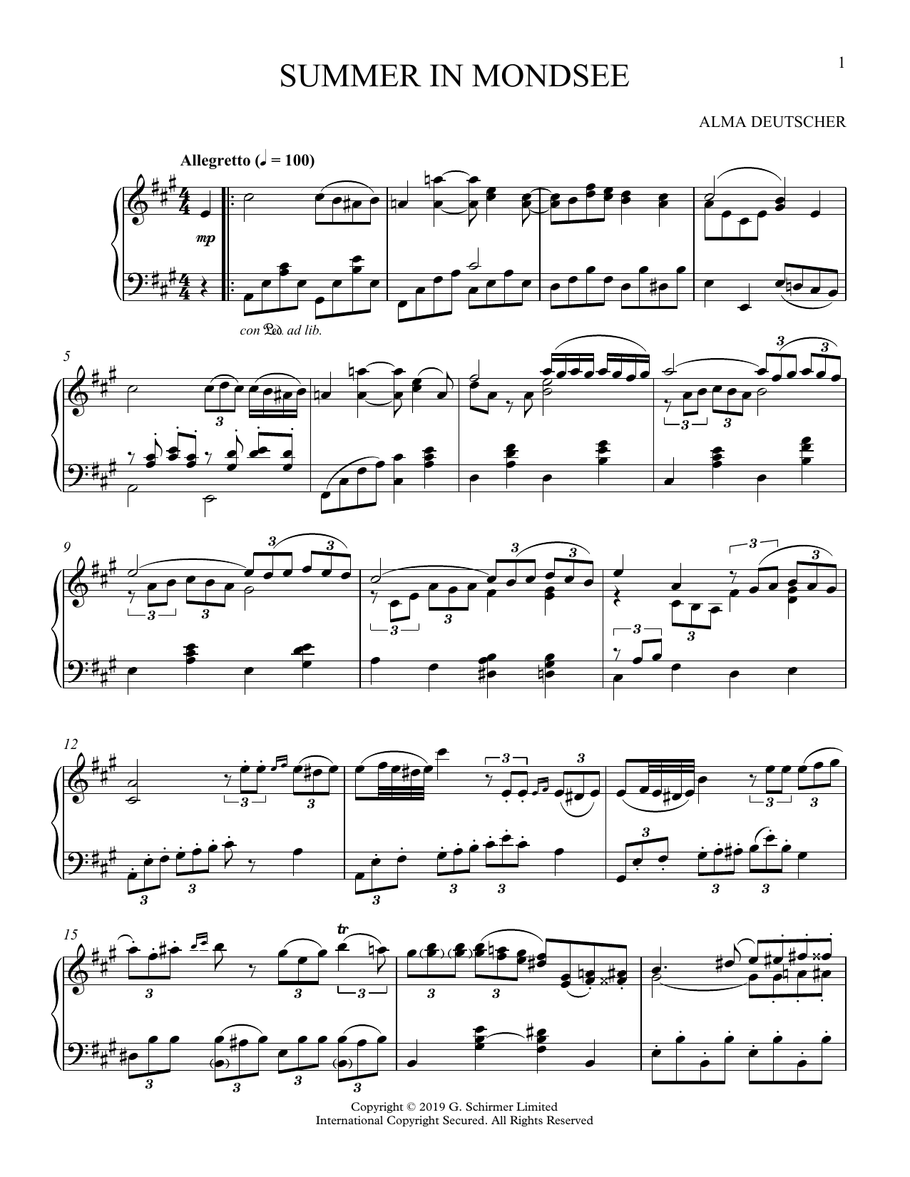 Produktbild zu: Summer In Mondsee (Allegretto in A Major)