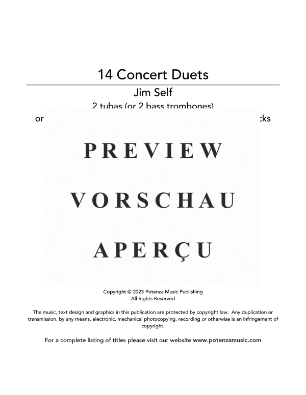 Product gallery: Page 3 of 11 14 Concert Duets for 2 Tubas or Bass Trombones, , (Tuba duet 2x tuba or bass trombone)