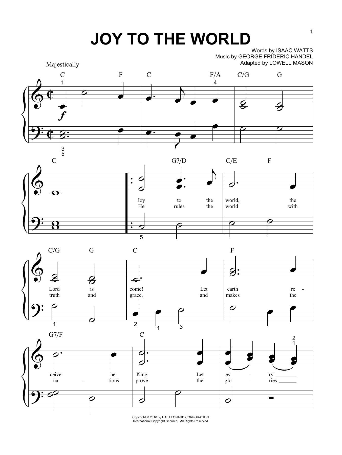 Product gallery: Page 1 of 1 Joy To The World, George Frideric Handel