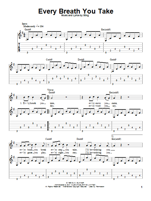 Product picture to:  Every Breath You Take - The Police