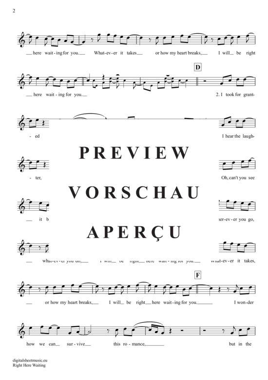 Produktgalerie: Seite 3 von 4 Right Here Waiting , Marx, Richard, (Oboe)