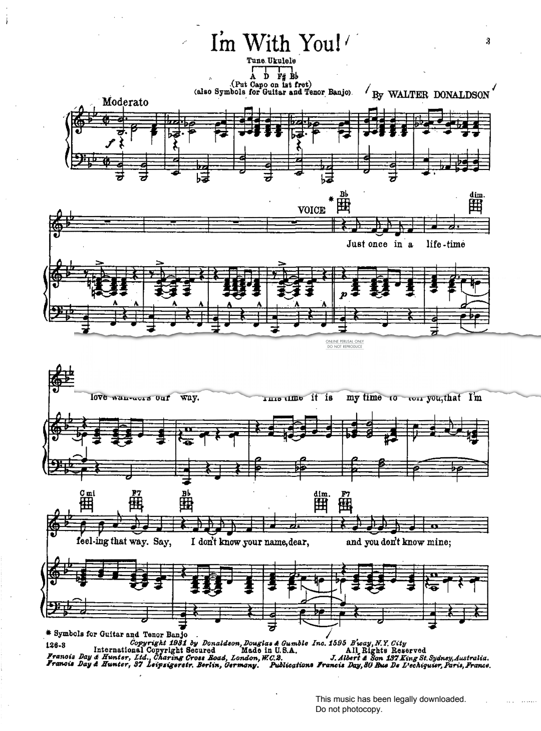 Product gallery: Page 1 of 1 I'm With You, Walter Donaldson