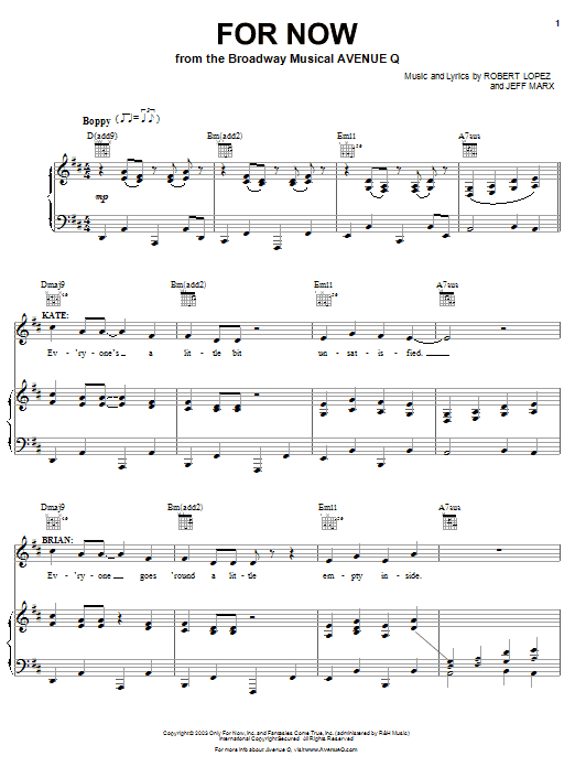 Produktbild zu: For Now (from Avenue Q)