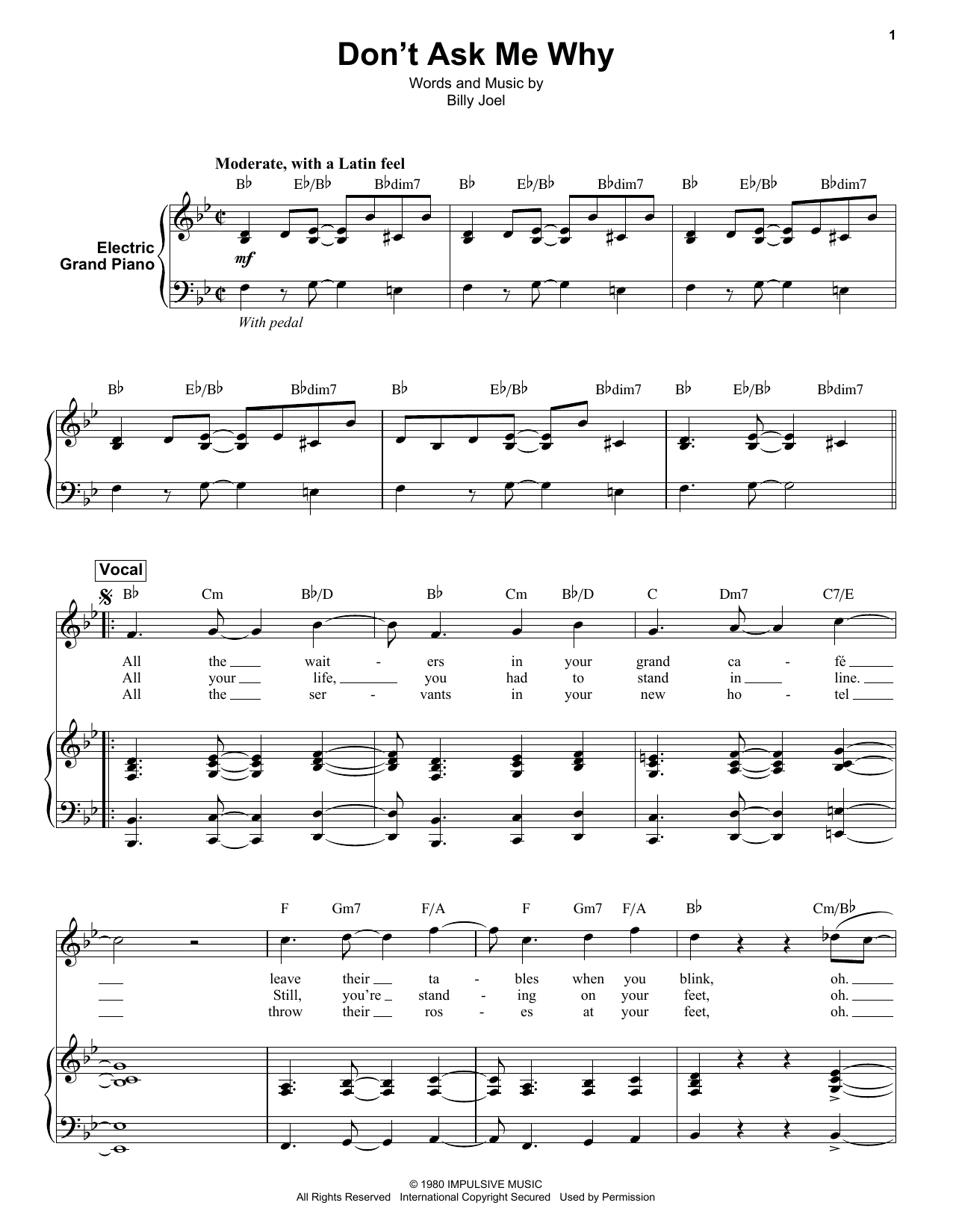 Product gallery: Page 1 of 1 Don't Ask Me Why, Billy Joel