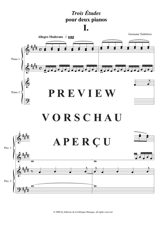 Product gallery: Page 6 of 21 Trois Études , , (two pianos)