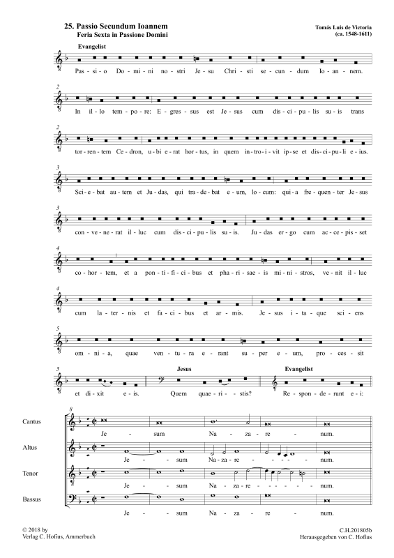 Produktbild zu: Passio secundum Ioannem - JohannespassionTomás Luis de Victoria