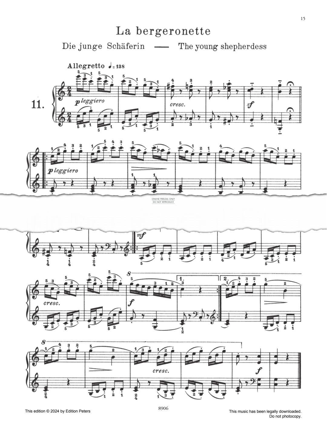Produktbild zu: La Bergeronette Op. 100 No. 11