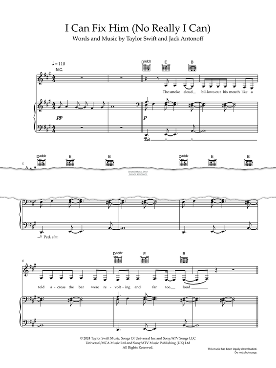 Produktgalerie: Seite 1 von 1 I Can Fix Him (No Really I Can), Taylor Swift, Gesang, Gitarre, Klavier