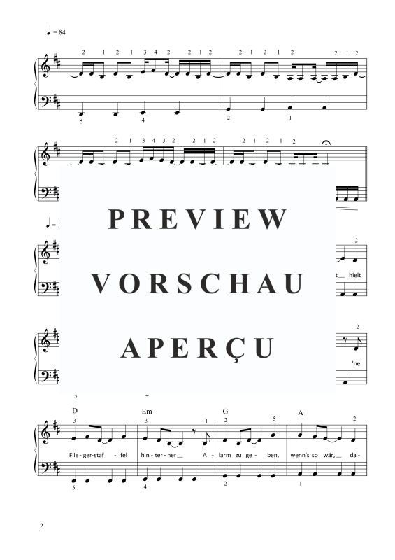 Produktgalerie: Seite 3 von 7 99 Luftballons Nena, , Klavier Solo