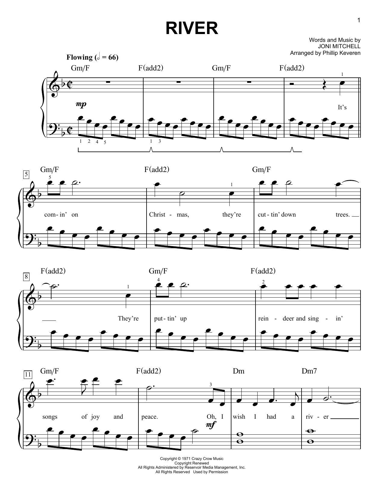 Product gallery: Page 1 of 1 River (arr. Phillip Keveren), Linda Ronstadt
