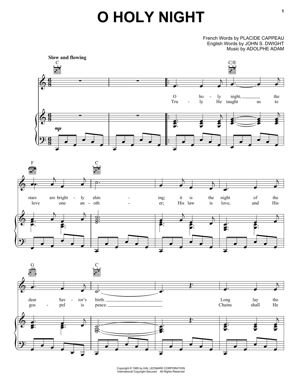 Produktgalerie: Seite 1 von 1 O Holy Night, Adolphe Adam, Gesang, Gitarre, Klavier