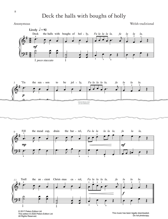 Produktgalerie: Seite 1 von 1 Deck The Halls With Boughs Of Holly, Welsh Traditional, Gesang, Klavier