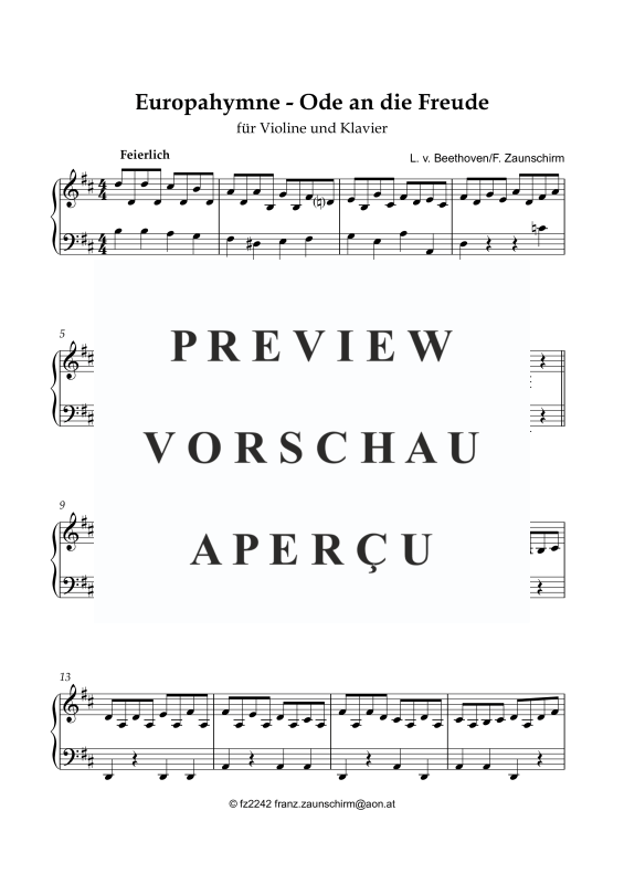 Product gallery: Page 6 of 8 Europahymne - Ode an die Freude, , Violin and Piano