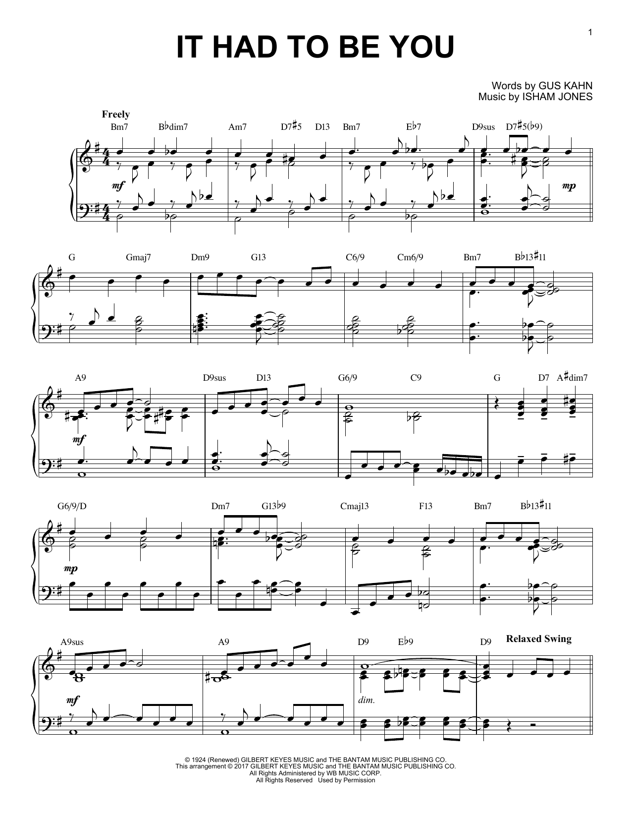 Product gallery: Page 1 of 1 It Had To Be You [Jazz version], Gus Kahn