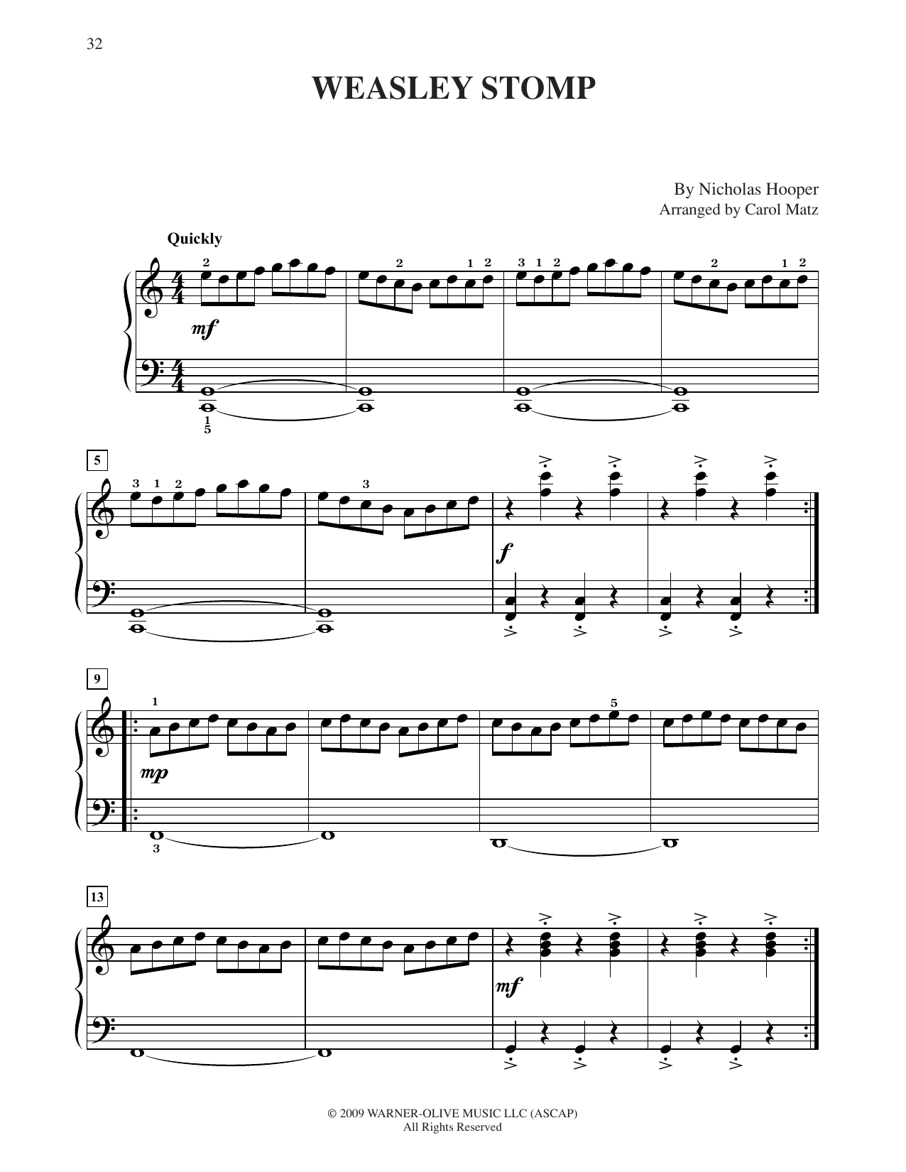 Product picture to: The Weasley Stomp (from Harry Potter) (arr. Carol Matz)