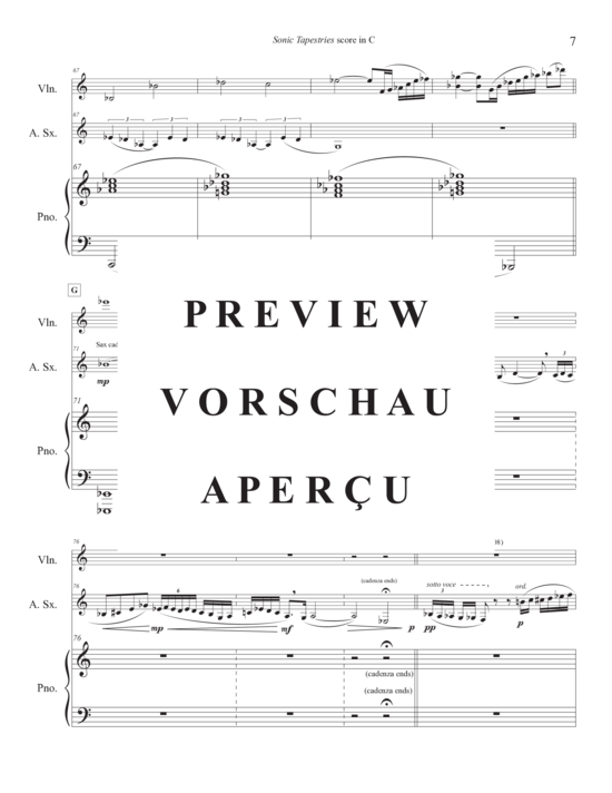 Product gallery: Page 11 of 21 Sonic Tapestries , , (violin, alto saxophone and piano)