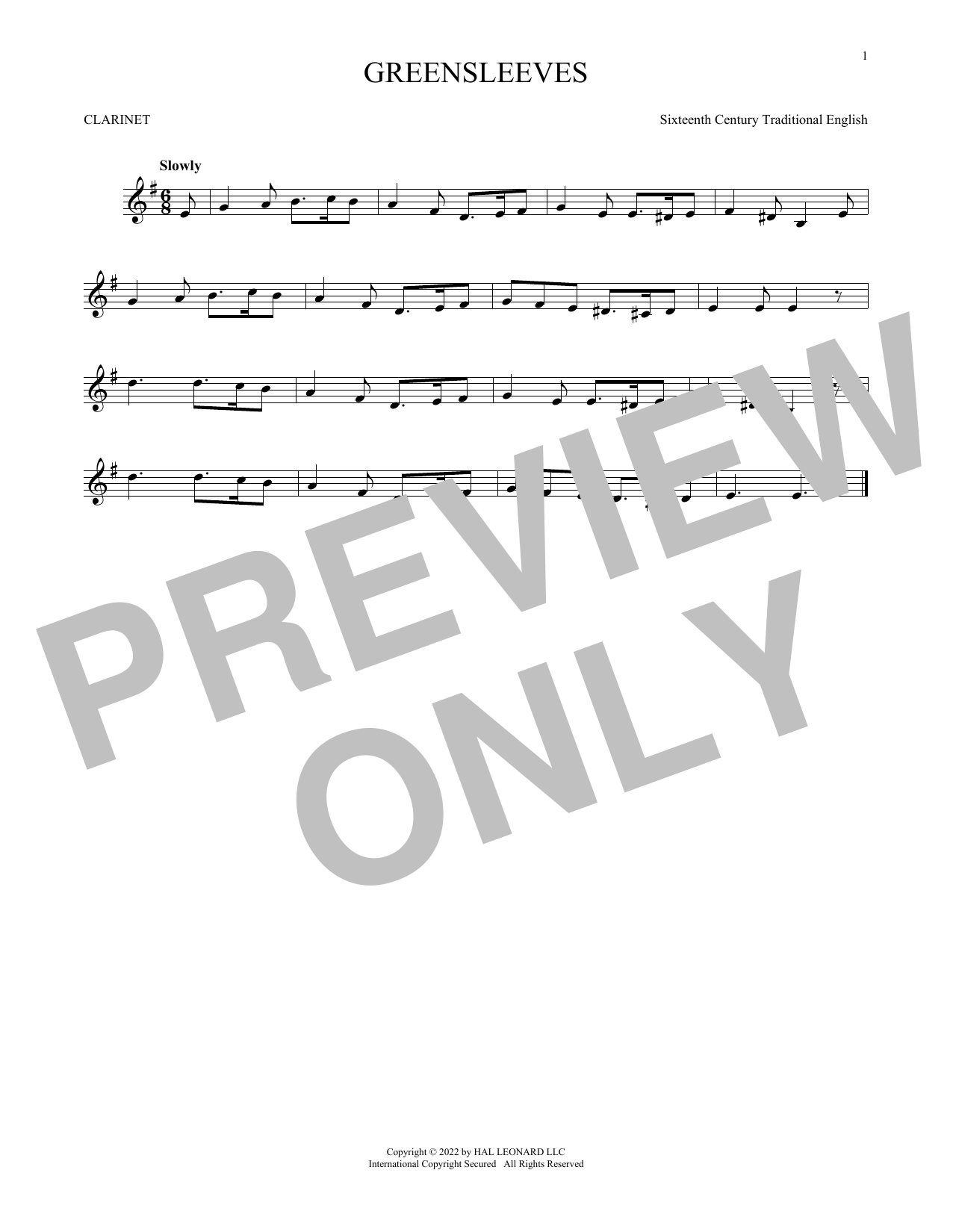 Product gallery: Page 1 of 1 Greensleeves, Traditional English
