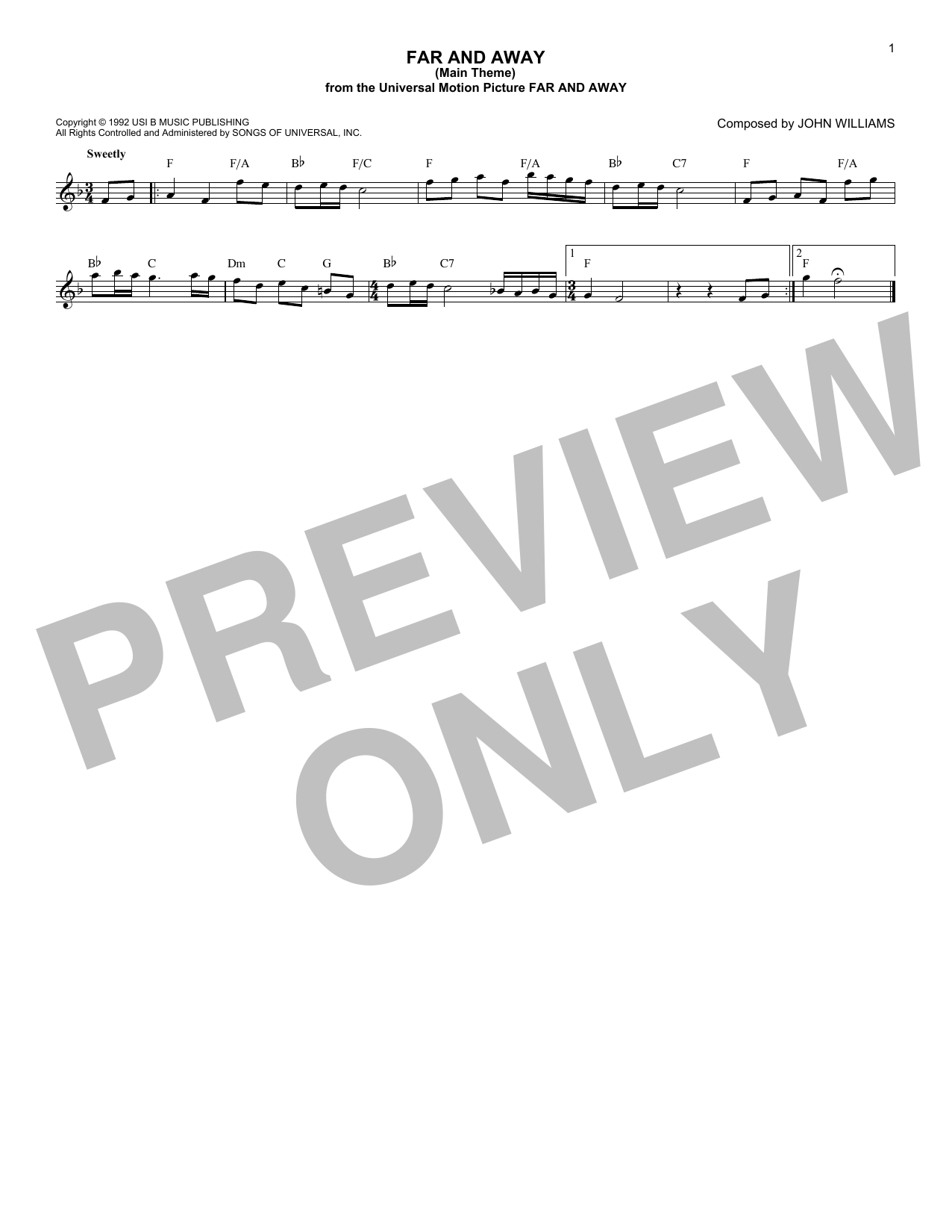 Produktbild zu: Far And Away (Main Theme)