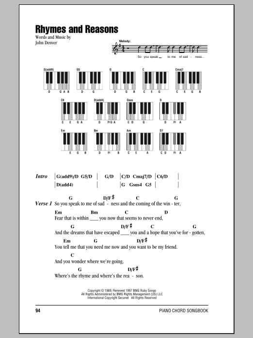 Product gallery: Page 1 of 1 Rhymes And Reasons, John Denver