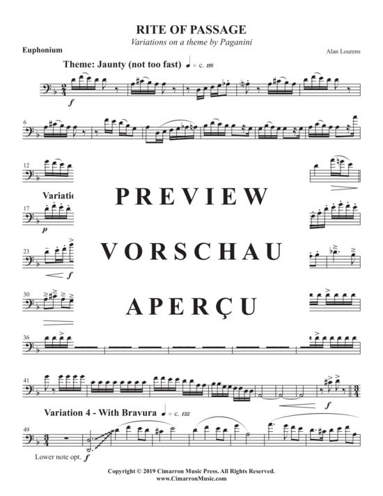 Product gallery: Page 14 of 21 Rite of Passage , , (euphonium + piano)