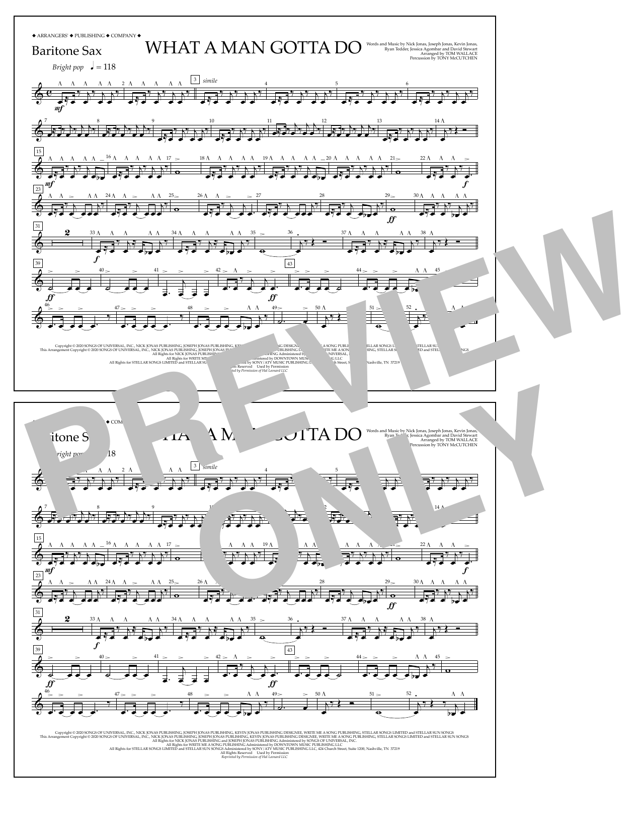 Produktbild zu: What a Man Gotta Do (arr. Tom Wallace) - Baritone Sax
