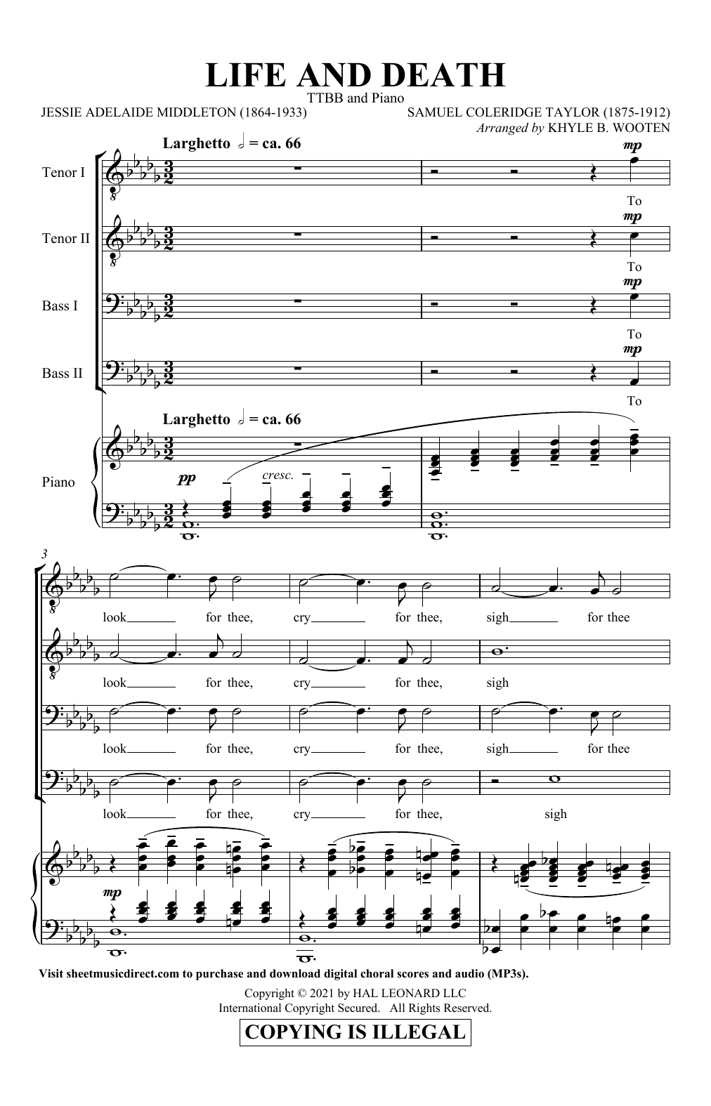 Product picture to: Life And Death (arr. Khyle B. Wooten)