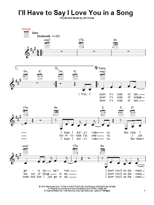 Product gallery: Page 1 of 1 I'll Have To Say I Love You In A Song, Jim Croce