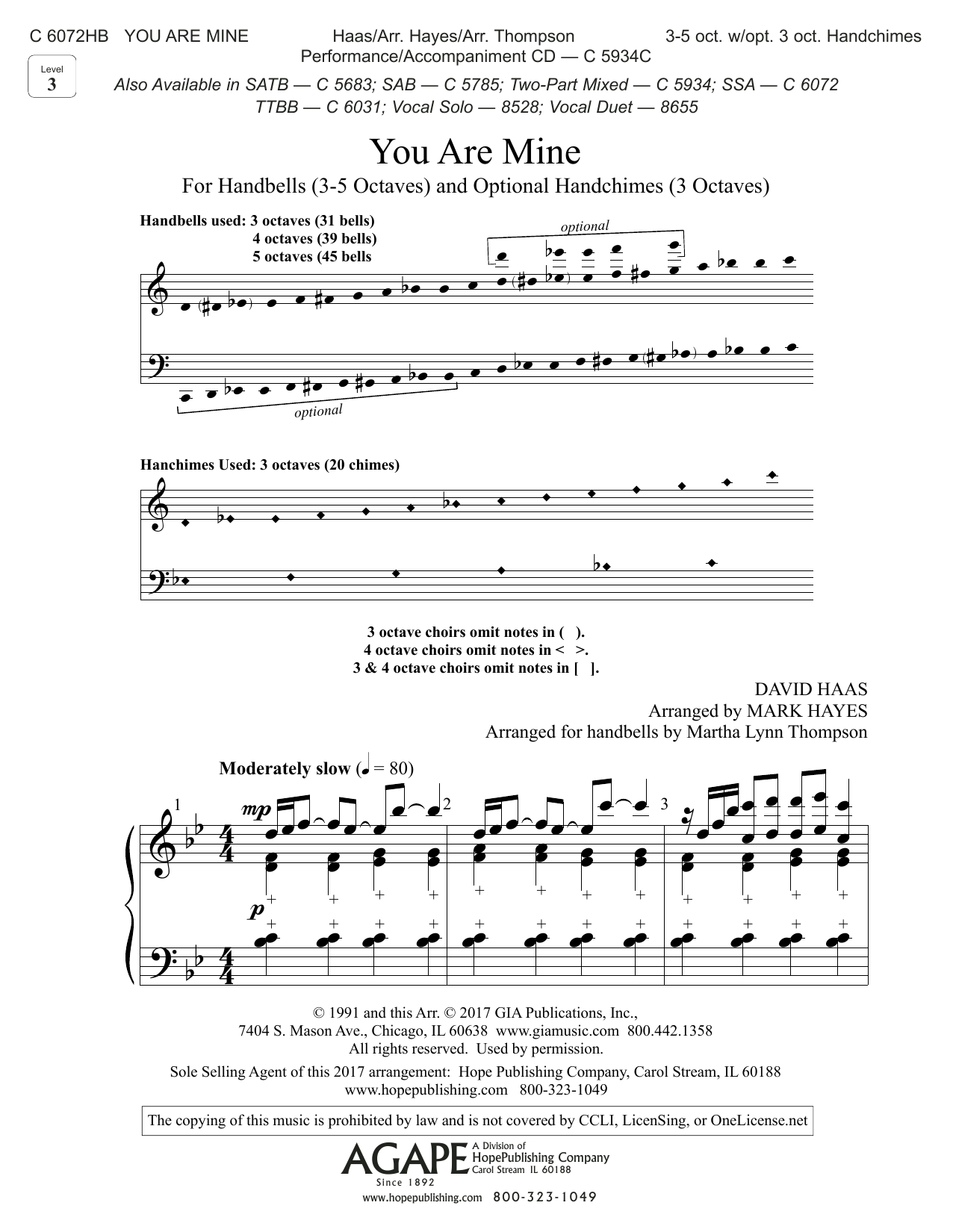 Produktbild zu: You Are Mine - Handbells
